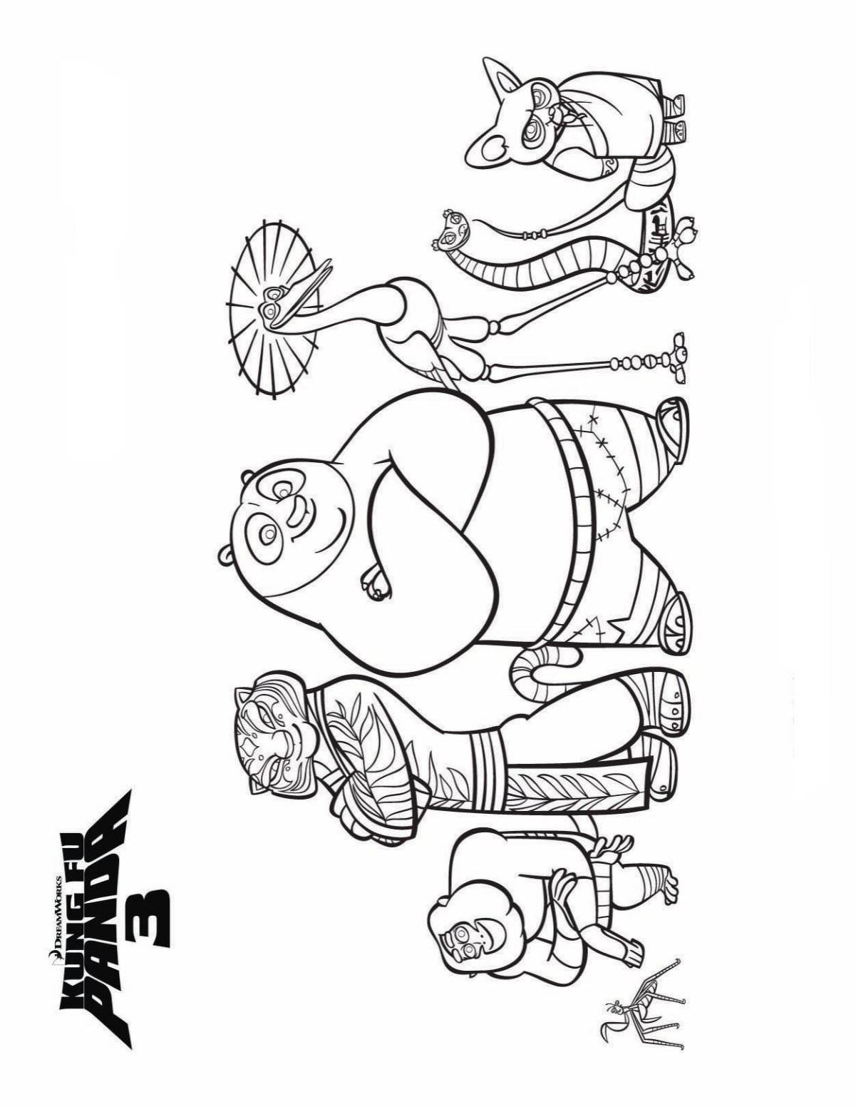 Plansa de colorat cu Kung Fu Panda 30 24